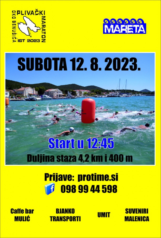 Plivački maraton oko Benušića, MIST Apartmani / Rent A Boat / Boat Transfers otok Ist